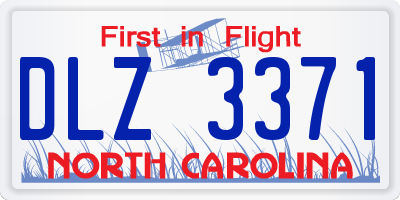 NC license plate DLZ3371