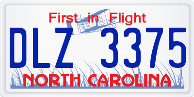 NC license plate DLZ3375