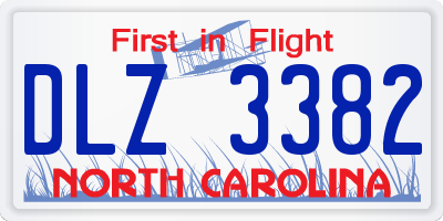 NC license plate DLZ3382