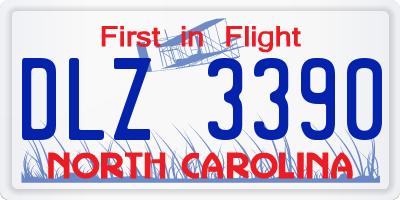 NC license plate DLZ3390