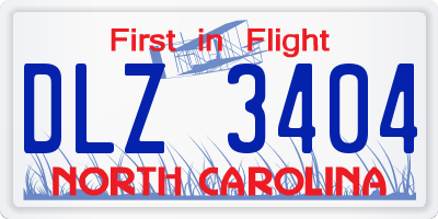NC license plate DLZ3404