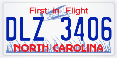 NC license plate DLZ3406