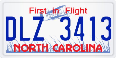 NC license plate DLZ3413