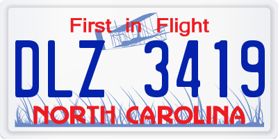 NC license plate DLZ3419