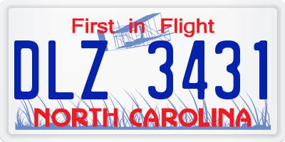 NC license plate DLZ3431