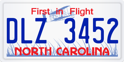 NC license plate DLZ3452