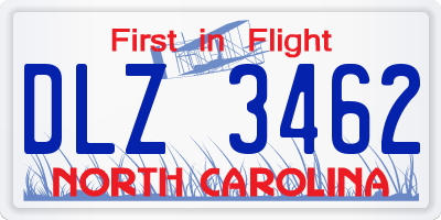 NC license plate DLZ3462