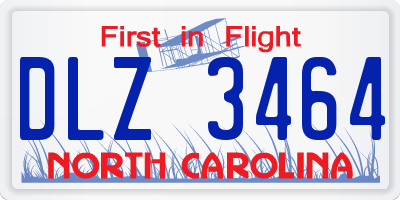 NC license plate DLZ3464