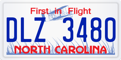 NC license plate DLZ3480