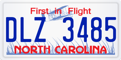 NC license plate DLZ3485