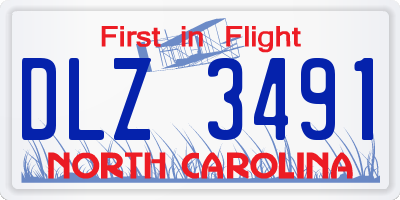 NC license plate DLZ3491