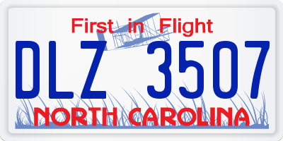 NC license plate DLZ3507
