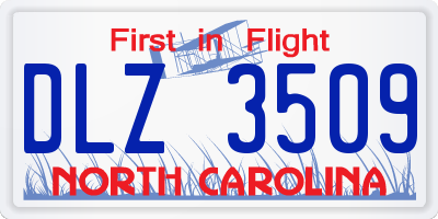 NC license plate DLZ3509
