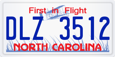 NC license plate DLZ3512