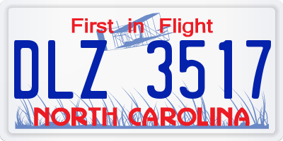 NC license plate DLZ3517