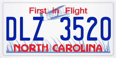 NC license plate DLZ3520