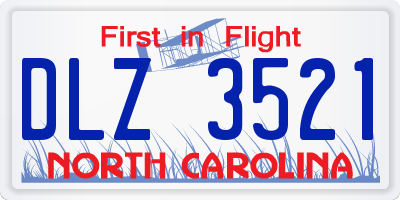 NC license plate DLZ3521