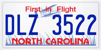 NC license plate DLZ3522