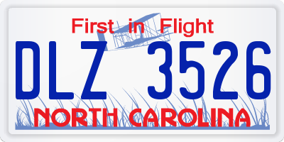 NC license plate DLZ3526