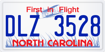 NC license plate DLZ3528