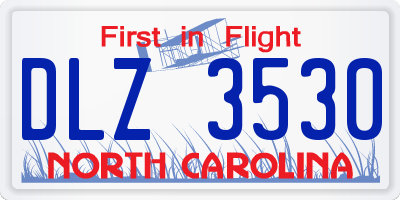 NC license plate DLZ3530