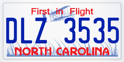 NC license plate DLZ3535