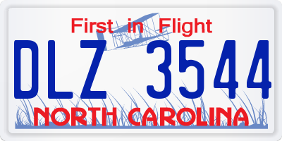 NC license plate DLZ3544