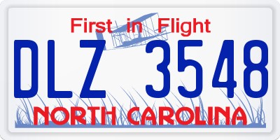 NC license plate DLZ3548