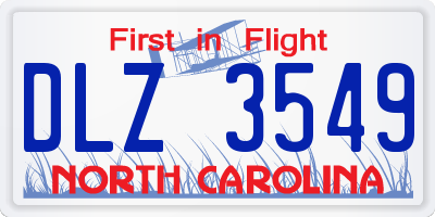 NC license plate DLZ3549
