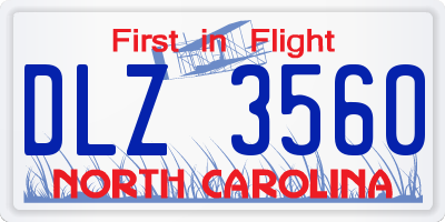 NC license plate DLZ3560