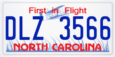 NC license plate DLZ3566