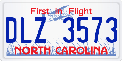 NC license plate DLZ3573