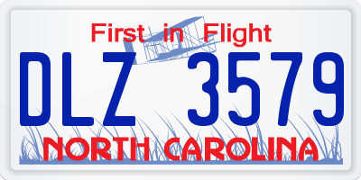 NC license plate DLZ3579