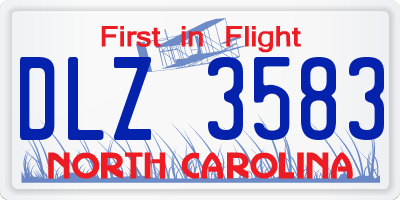 NC license plate DLZ3583