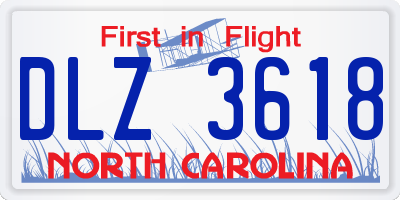 NC license plate DLZ3618