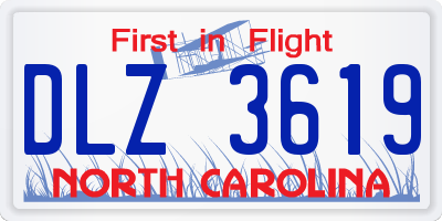 NC license plate DLZ3619