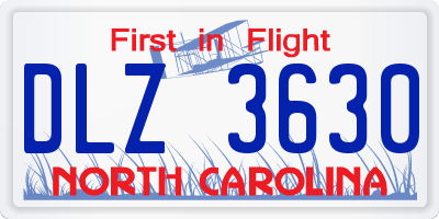 NC license plate DLZ3630