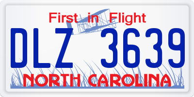 NC license plate DLZ3639