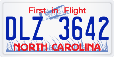 NC license plate DLZ3642
