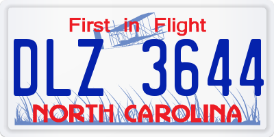 NC license plate DLZ3644