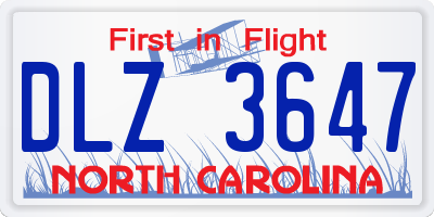 NC license plate DLZ3647