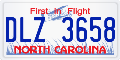 NC license plate DLZ3658