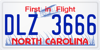 NC license plate DLZ3666