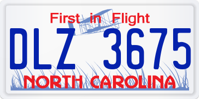 NC license plate DLZ3675