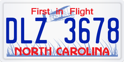 NC license plate DLZ3678
