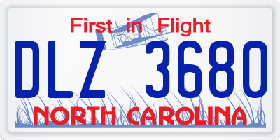 NC license plate DLZ3680