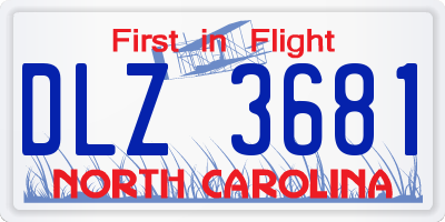 NC license plate DLZ3681