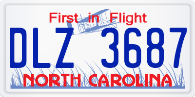 NC license plate DLZ3687
