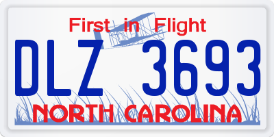NC license plate DLZ3693