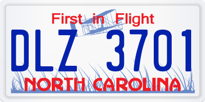 NC license plate DLZ3701